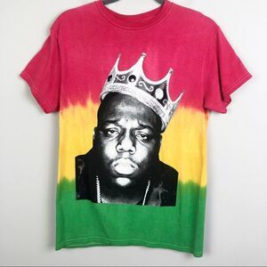 THE NOTORIOUS B.I.G | Graphic Rap Tee Three Color Stacked Tie Dye Unisex Size S